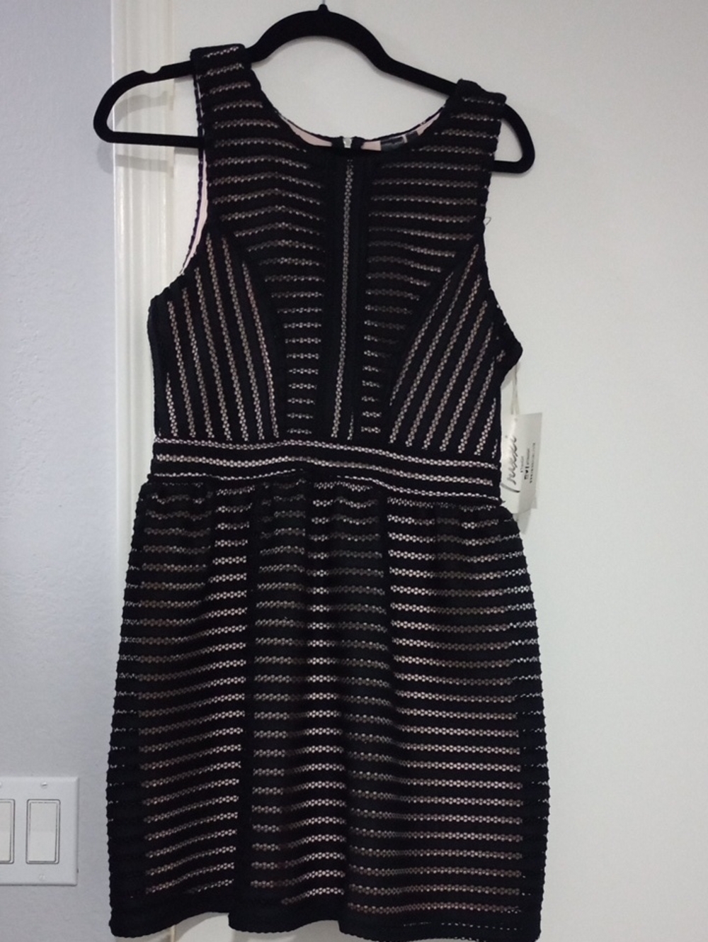 NWT Trixxi Black Lace Mini Dress with Nude UnderlayTrixxi